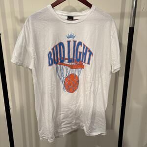 Vintage Bud Light T-Shirt Basketball Rim White Hanes Men’s XL